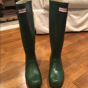 Olive green hunter boots